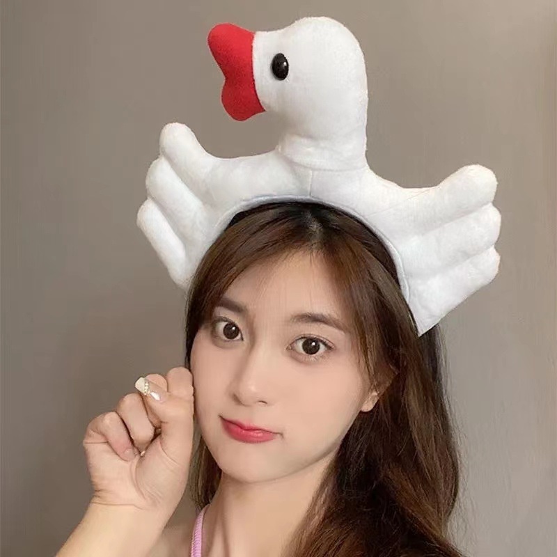 Băng Đô Cài Tóc Hình Chim Thiên Nga Hoạt Hình Vui Nhộn Dễ Thương Cho Nữ