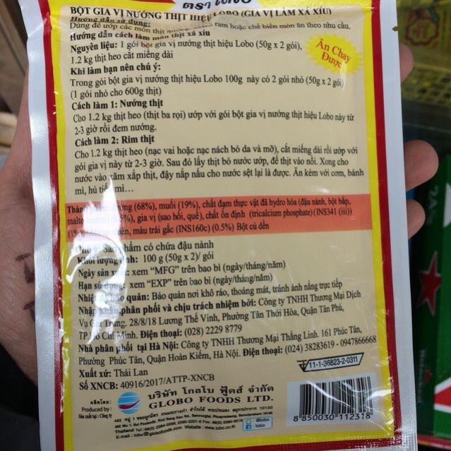Bột gia vị làm xá xíu lobo Thái Lan chay mặn dùng được