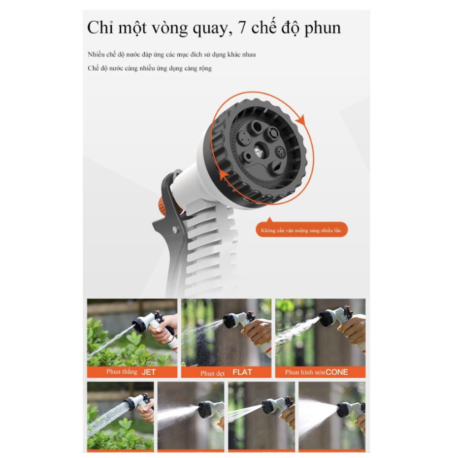 Bộ vòi nước tăng áp kèm Khung cuộn ống nước dạng cuộn tròn 15 mét (Full phụ kiện) - SmartStore1688