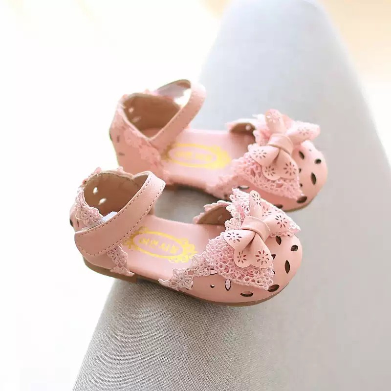A01 - Sandal Nơ Cho Rất Xinh Cho Bé Gái - dép rọ tập đi cho bé da mềm hot Từ 0-5 Tuổi ( video &amp; ảnh thật)