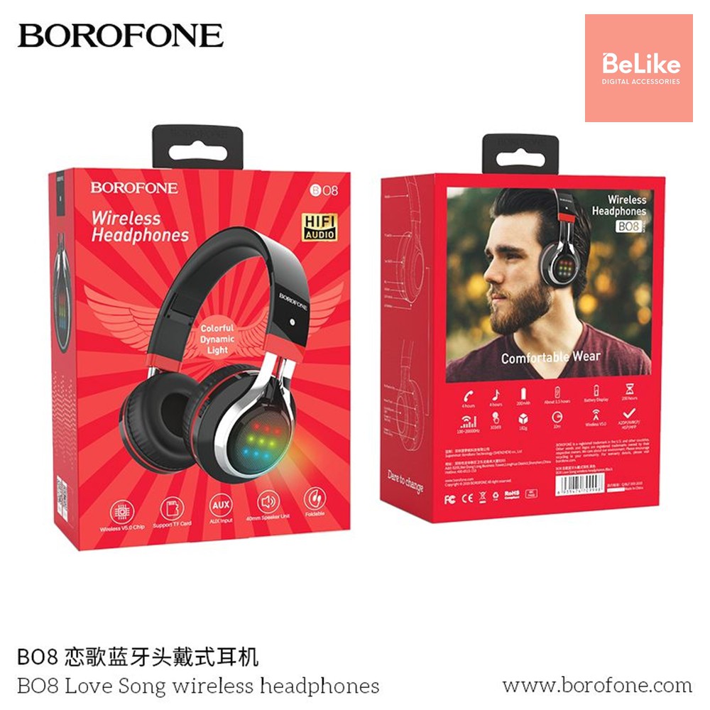 Tai nghe chụp tai bluetooth Borofone B08 - Hàng Chính Hãng