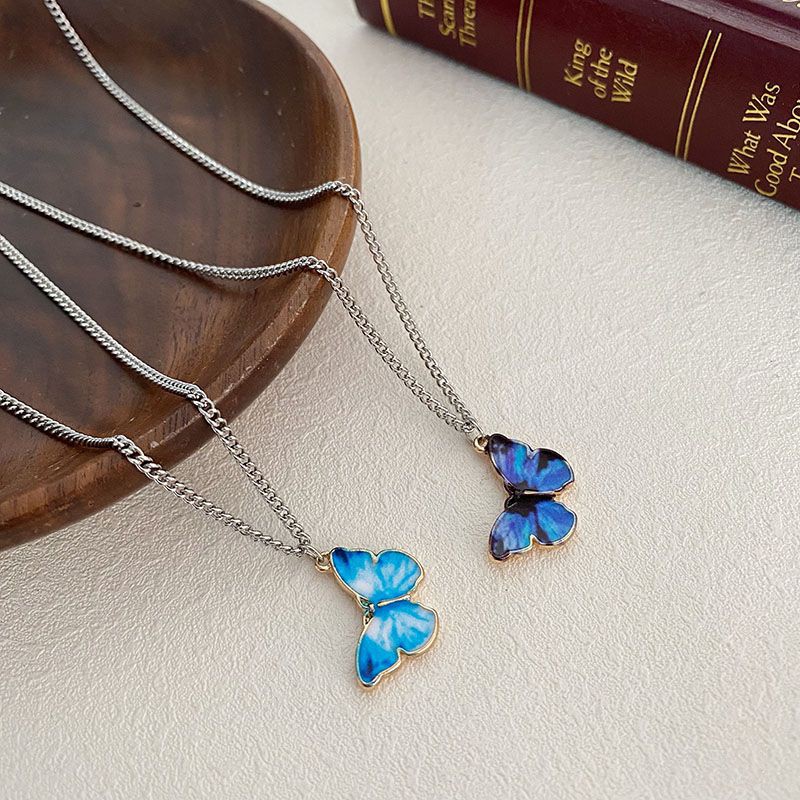 Necklace Gradient Butterfly Fashion Jewelry Korean Style