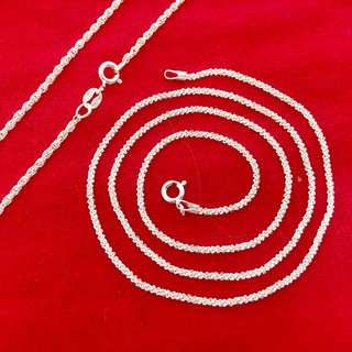 Vòng đeo cổ nữ kiểu dây lụa tròn độ dài 45cm chất liệu bạc thật không xi mạ trang sức Bạc Quang Thản