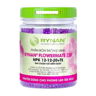 Phân bón tan chậm RYNAN 220 (NPK 12-12-20+TE) cho phong lan, kích ra hoa - dưỡng hoa lâu tàn 150g