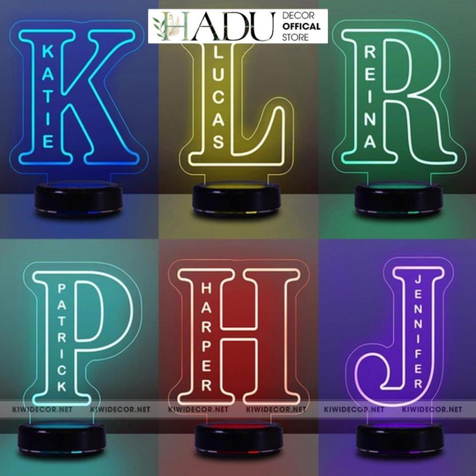 Đèn Led 3D Khắc Tên Theo Yêu Cầu, Quà Tặng Tình Yêu, Kỷ Niệm Ngày Yêu Nhau, Quà Sinh Nhật - HaduDecor