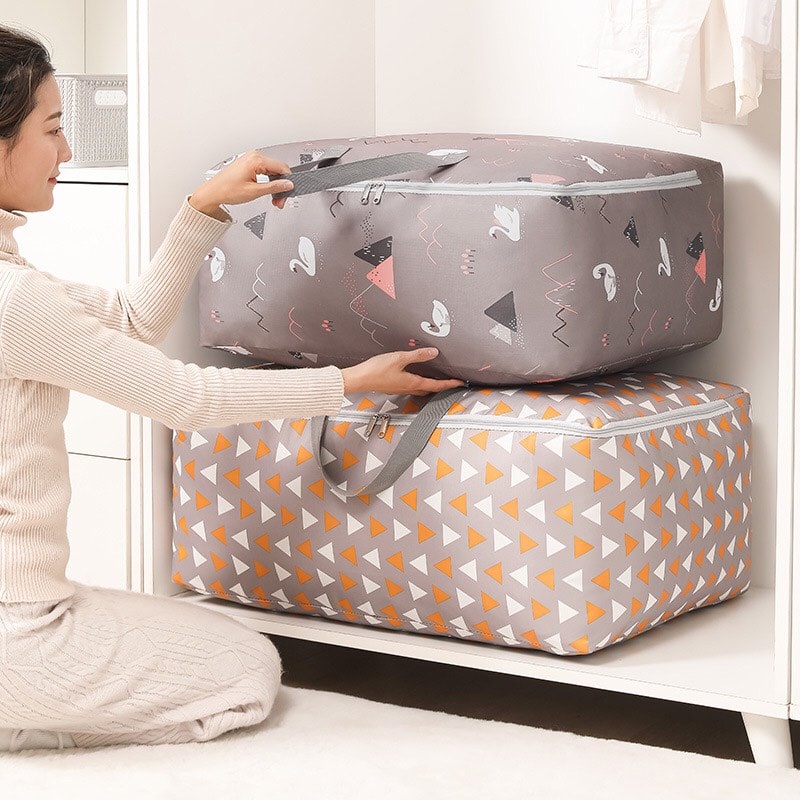 Túi đựng chăn màn quần áo đa năng vải canvas túi có khoá miệng chống thấm nước côn trùng cất trữ đồ tiện lợi - K15