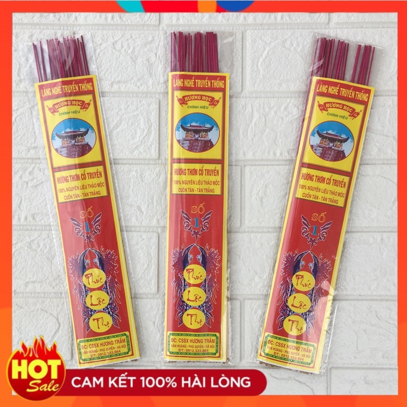Nhang Thảo Mộc Sạch Hương Học thẻ 85 cây/3 thẻ 38cm