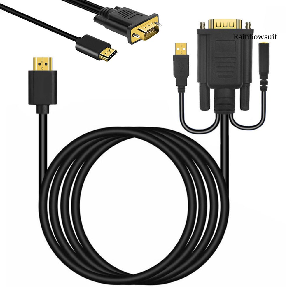 Dây Cáp Chuyển Đổi Rb-1 / 1.5 / 2m 1080p Hdmi Sang Vga Cho Pc / Laptop