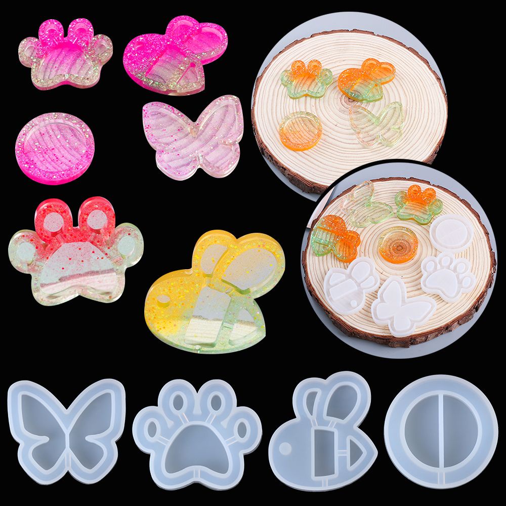 Khuôn Silicone Cát Chảy Hình Bướm|Khuôn Làm Móc Khóa/ Trang Sức Hình Dấu Chân Mèo Bằng Nhựa Epoxy UV DIY