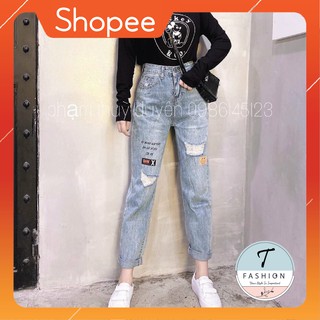 Quần baggy jean trơn cạp cao quảng châu MSHA