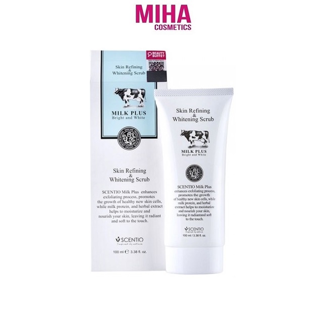 Gel Tẩy Tế Bào Chết Da Mặt Beauty Buffet Scentio Milk Plus Skin Refining & Whitening Scrub 100ml Thái Lan