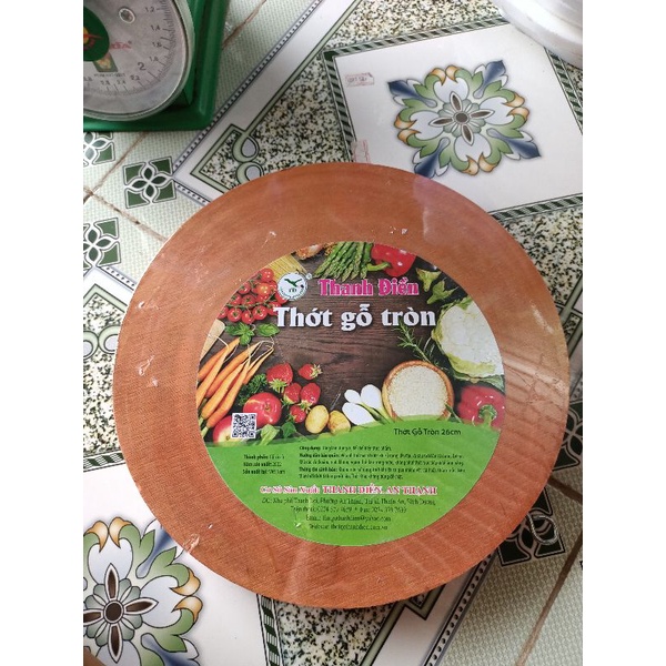 thớt gỗ tròn đk 26cm