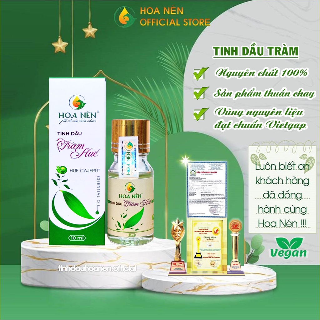 Tinh dầu tràm gió Hoa Nén 10ml - Giúp giữ ấm, phòng ho, cảm, sỗ mũi cho bé hiệu quả