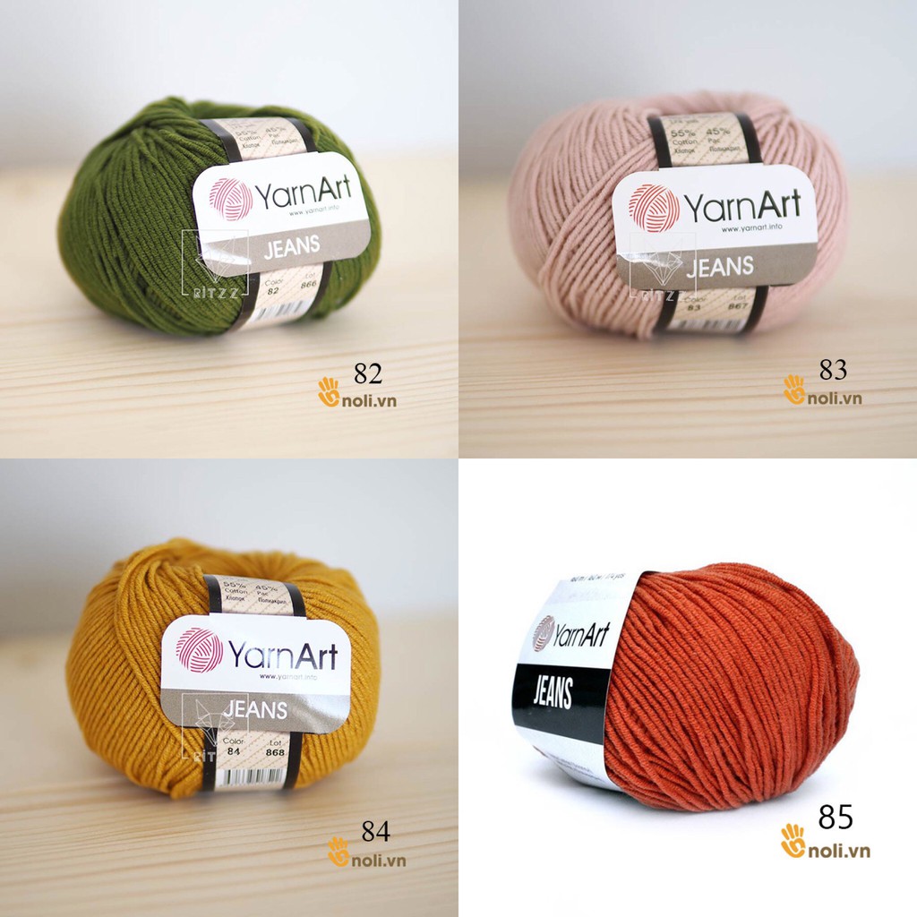 Len Jeans nhập khẩu Thổ Nhĩ Kỳ chuyên đan móc khăn, mũ, áo, thú bông không bai xù, phai màu, an toàn cho bé 50g (69-91) | BigBuy360 - bigbuy360.vn