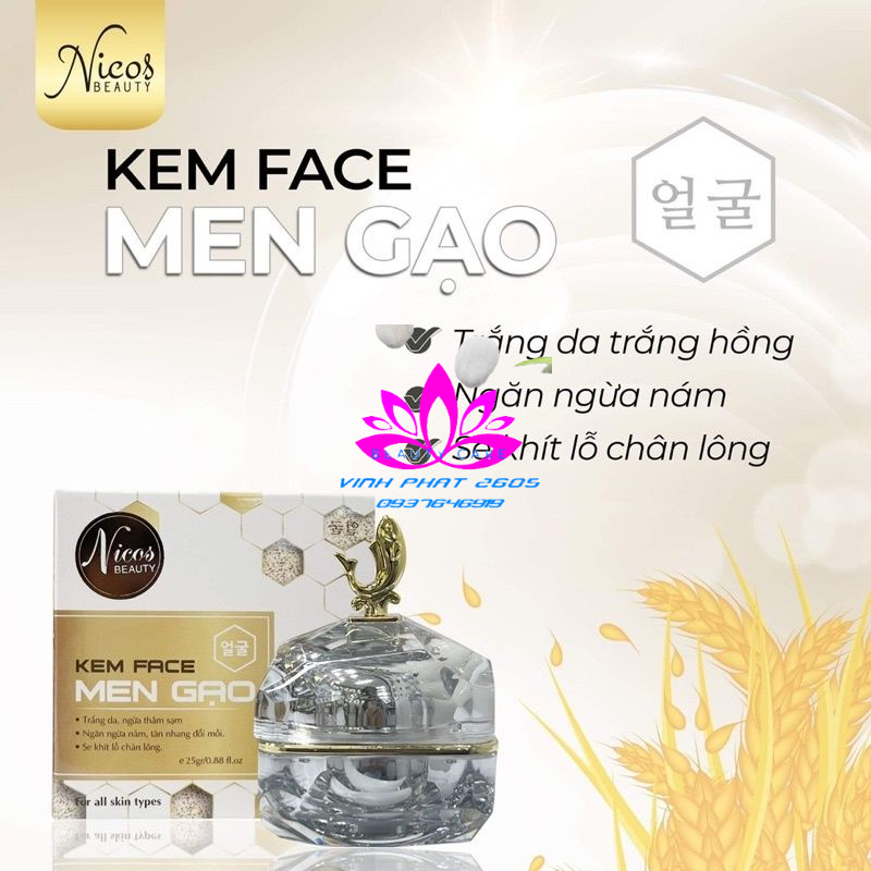 Kem Face Men Gạo Nicos Chính Hãng