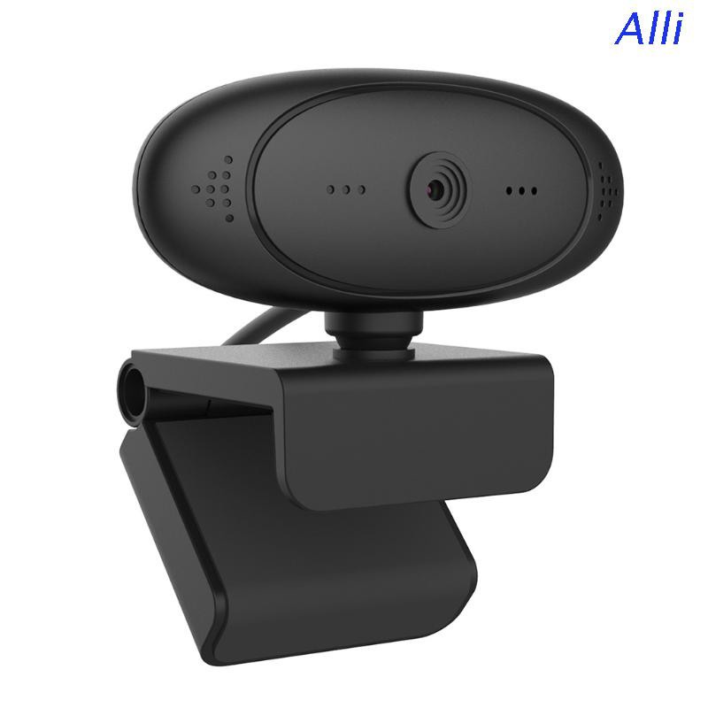 Alli 1080P-HD Webcam with Mic Rotatable PC Desktop Web Camera Cam Mini Computer WebCamera Cam Video Recording Work