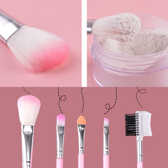 [Hàng mới về] Set 5 cọ trang điểm phấn mắt/ má hồng/ lông mày tiện dụng chất lượng cao | BigBuy360 - bigbuy360.vn