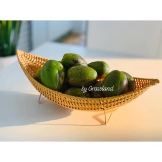 Khay thuyền gỉa mây tre nan đựng bánh kẹo hoa decor quả 3 cỡ nhỏ