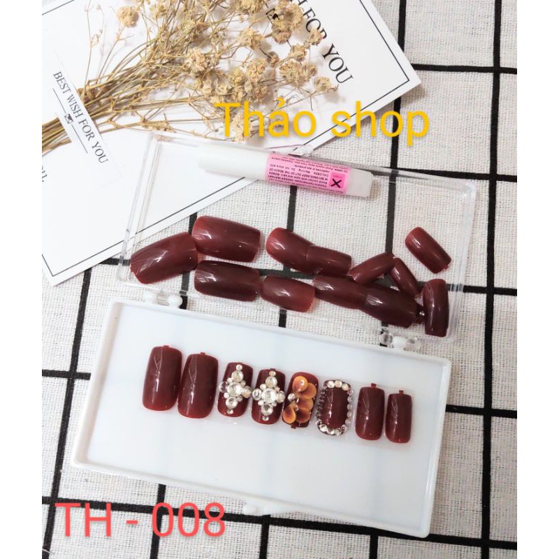 Combo bộ Móng tay giả đính đá thiết kế các mẫu từ TH-001 đến TH-026 ( ib chọn mẫu)