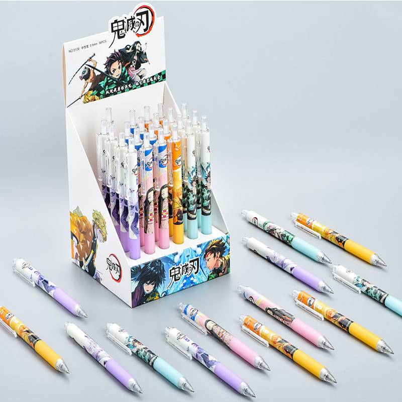 Bút Mực Gel Ngòi 0.5mm Kiểu Dáng Hoạt Hình Nhật Bản Dễ Thương Cute Anime Demon Slayer Kimetsu No Yaiba Kamado Tanjirou Nezuko Ballpoint pen Novelty Cartoon Cute Pens Signature Pen School Supplies Kids gifts