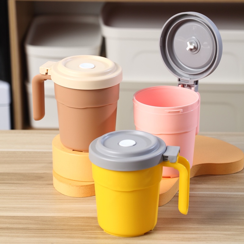 Bình Nước 550ml Có Tay Cầm Và Ống Hút Bằng Nhựa In Họa Tiết Hoạt Hình Dễ Thương Cho Học Sinh