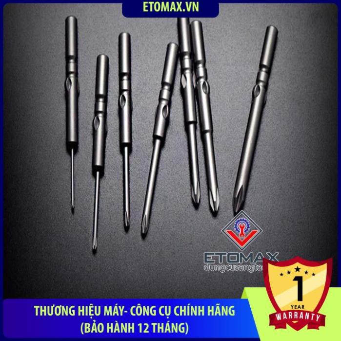 Bộ 10 đầu vặn vít 4 cạnh cao cấp trục 5mm,có từ tính.chính hãng Etomax.