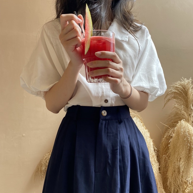 Chân váy BÔNG form xoè nhẹ có xếp ly hông 🔥