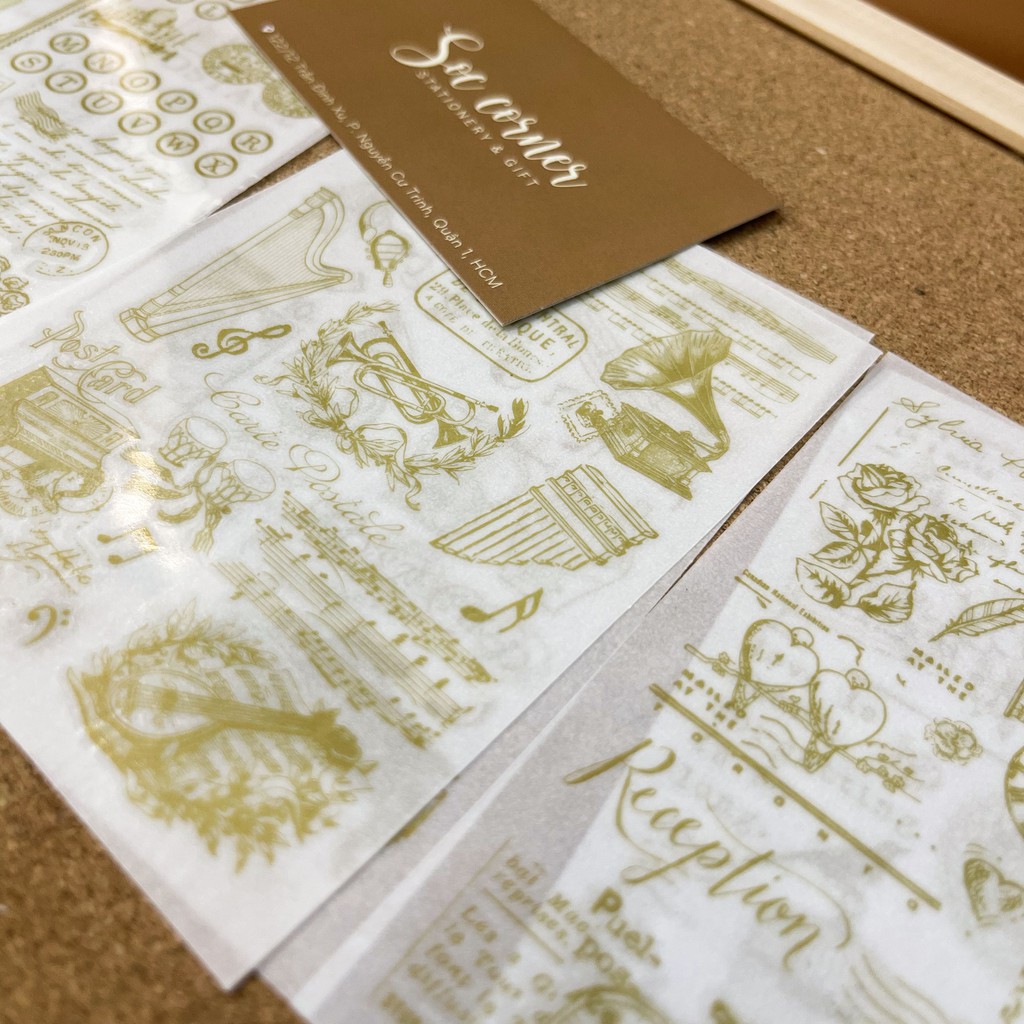 Sticker ánh kim in mực tự cắt dán