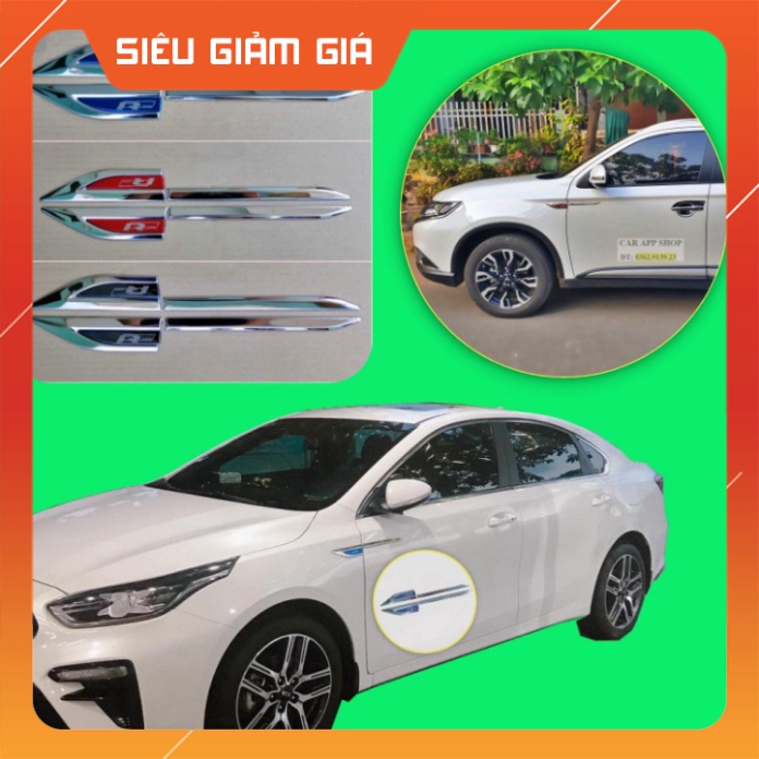 Bộ ốp 2  Mang Cá Hợp Kim Không gỉ,Lắp Cho Các Dòng Xe ,Kia, Hyunhdai, Toyota, Mazda, Ford, Honda HÀNG CAO CẤP