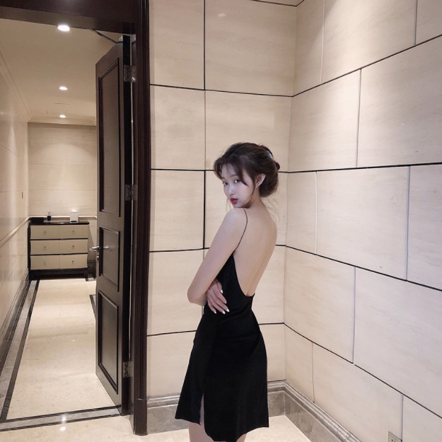 Váy Đầm Nữ Body -  Đầm 2 Dây Body Dáng Dài Hở Lưng Co Giãn Màu Đen Phong Cách Gợi Cảm, Sexy Siêu Đẹp. | BigBuy360 - bigbuy360.vn