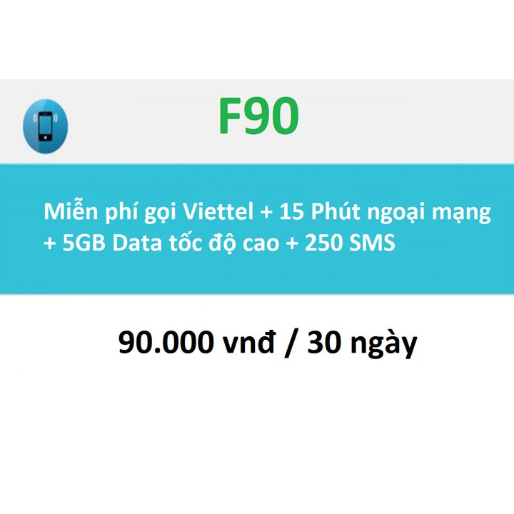 Sim 4G Viettel F90 - Gọi Tẹt Ga, Giá Siêu Rẻ