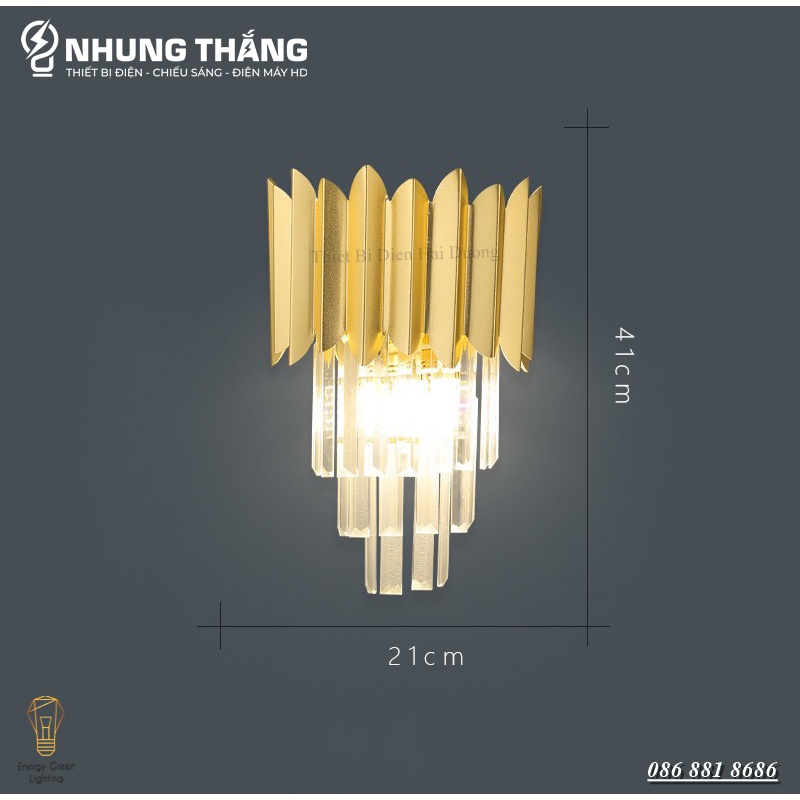 Bộ 2 Đèn Gắn Tường Cao Cấp Decor DT-2009 - Sử Dụng Đui E14 - Trang Trí Trong Nhà , Cầu Thang , Hành Lang - Kèm 4Bóng Led