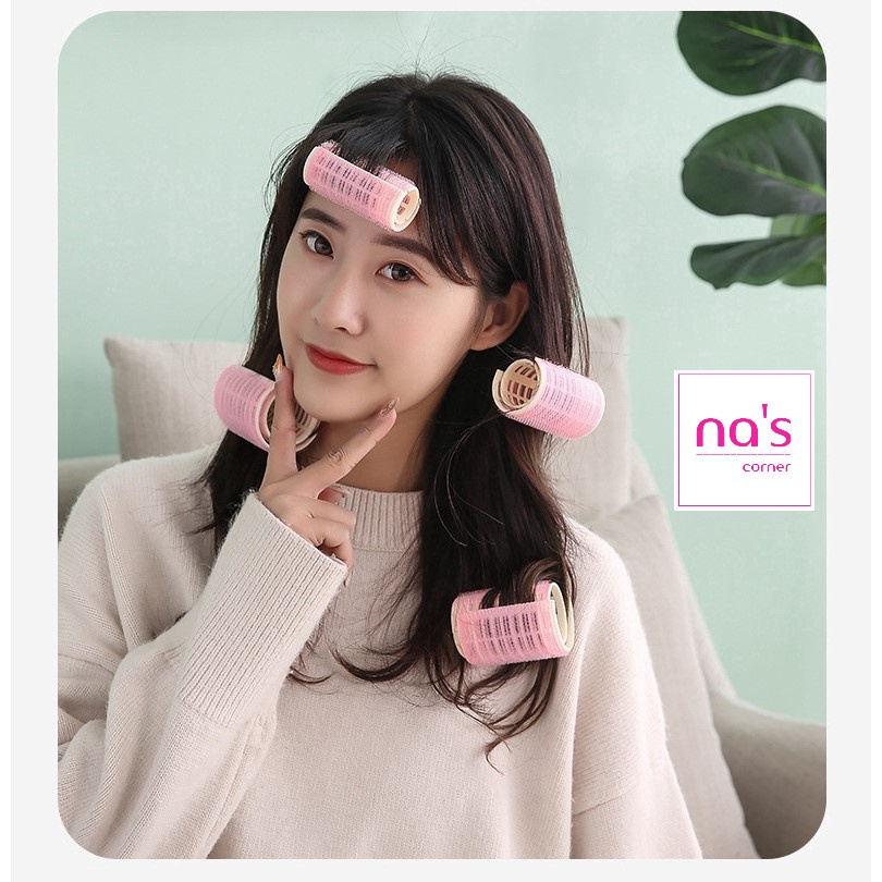 Bộ 2 lô cuốn tóc tự dính 2 lớp (lô gai cuốn cúp tóc phồng mái 2 lớp)