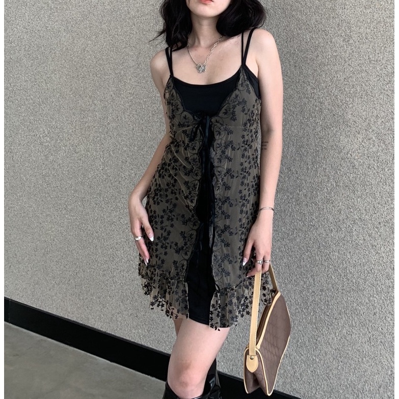 SHEER FLORAL DRESS SET | BigBuy360 - bigbuy360.vn