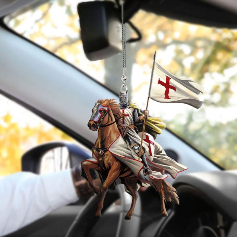 Mô hình hiệp sĩ cưỡi ngựa trang trí ô tô