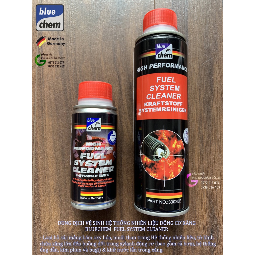 Vệ sinh muội carbon, làm sạch buồng đốt, kim phun & xupap động cơ xe máy, ô tô máy xăng Bluechem Fuel System