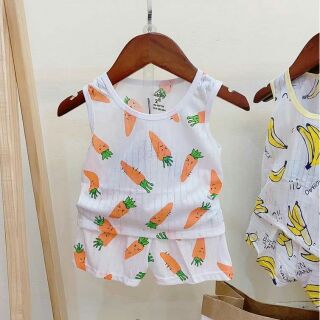 Sét 6 bộ cotton giấy ba lỗ cho bé trai và bé gái