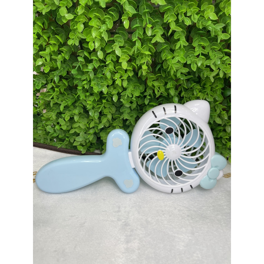 Quạt Cầm Tay Mini Hình Kitty Mini Fan Sạc USB Nhỏ Gọn CS1195 Thiết Kế Nhẹ Nhàng Đẹp Mắt, Thuận Tiện Sử Dụng.