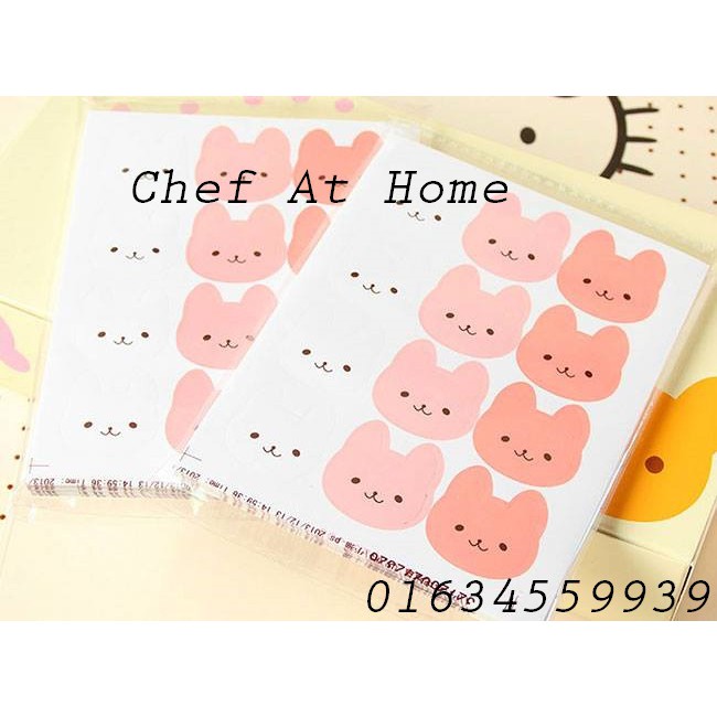 Sticker (tem dán) hình thỏ 24 tem