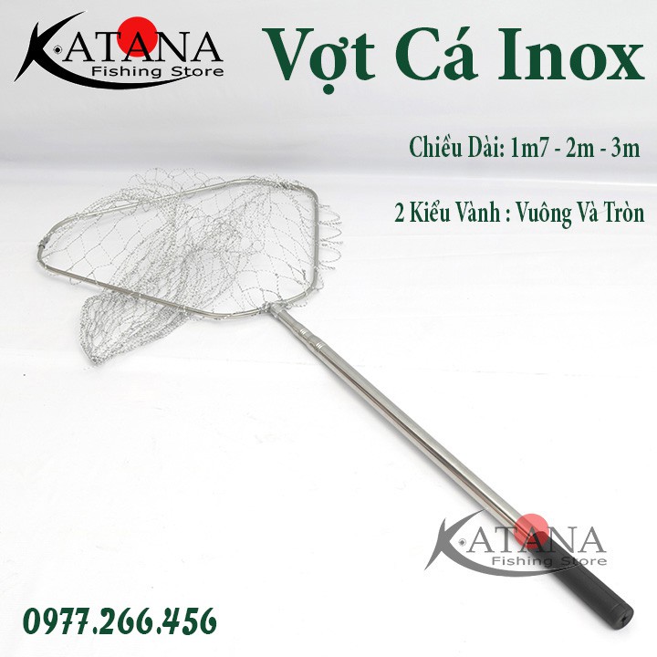 Vợt cá inox nano 1m7 đến 3m