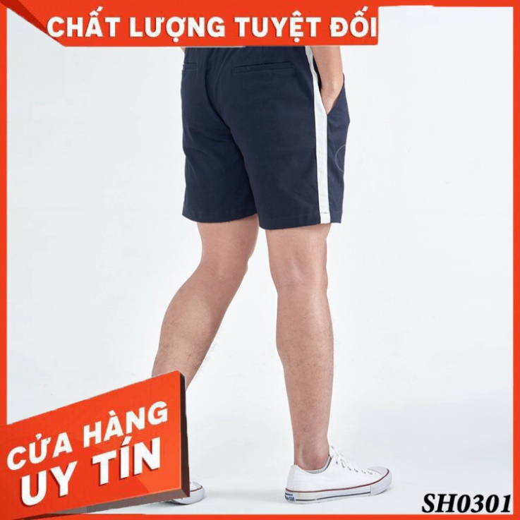 Quần Sooc Nam Kaki ROUGH Dáng Short Phối Sọc Trắng 5 Màu Phong Cách Hàn Quốc - Hàng nhập khẩu