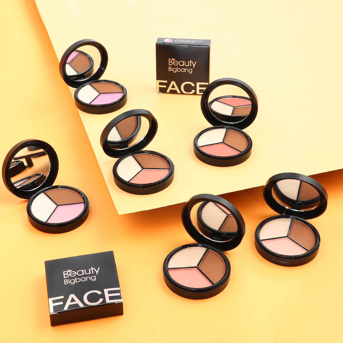 [Hàng mới về] Bảng Phấn Bắt Sáng Và Tạo Khối 3 Màu Chuyên Nghiệp | BigBuy360 - bigbuy360.vn