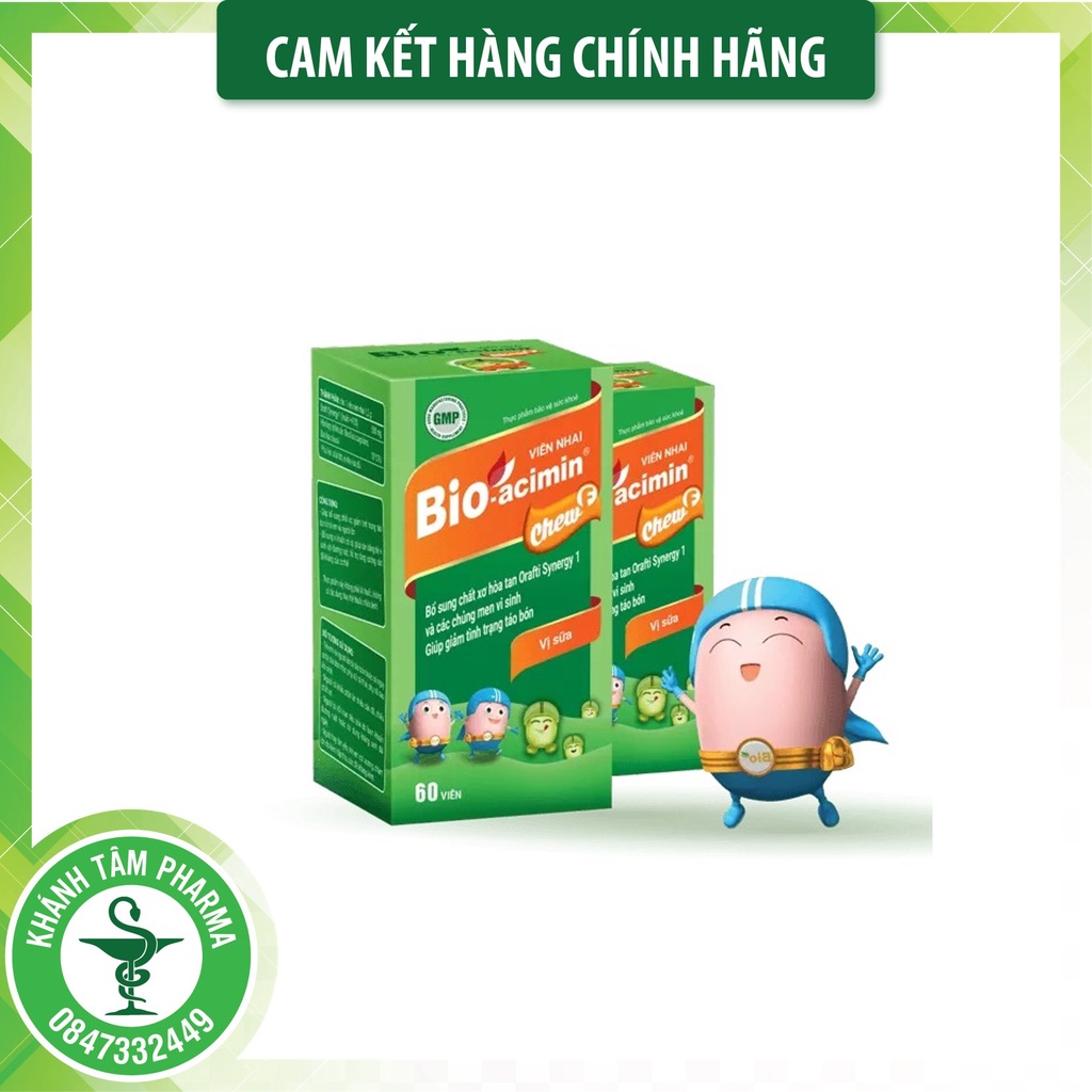 Viên nhai Bio-Acimin Chew F vị sữa - Bổ sung chất xơ, hết táo bón - Bioacimin _Khánh Tâm ! !