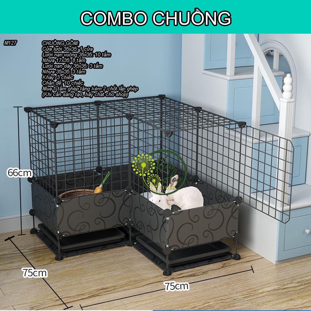 [FREESHIP❤️TẶNG CHỐT ] - Miếng Lưới Ghép 35x35cm - Lắp Ghép Chuồng Mèo, Quây Chó, Chuồng Thú Cưng, Làm Kệ Trang Trí