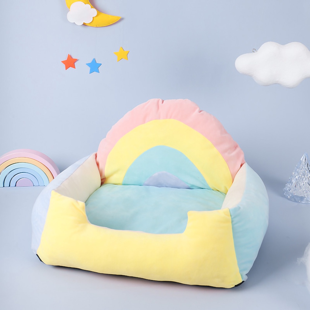 ❤️ Nitrogen071 Nhà nằm chó mèo Rainbow Cat Nest Four Seasons Sẵn có Thiết kế chống trượt dưới đáy Nhà mèo mềm mại thoải mái cho nuôi chó