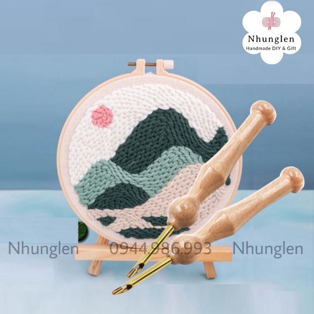 Bút Gỗ Thêu Len Xù, Punch Needle Tools