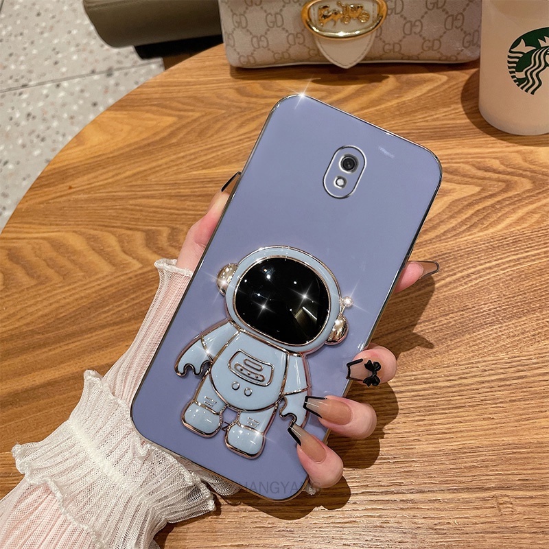 ốp lưng Redmi 8 8a TPU Mạ điện 3D Phi hành gia có chân đế ốp điện thoại Redmi 8 8a