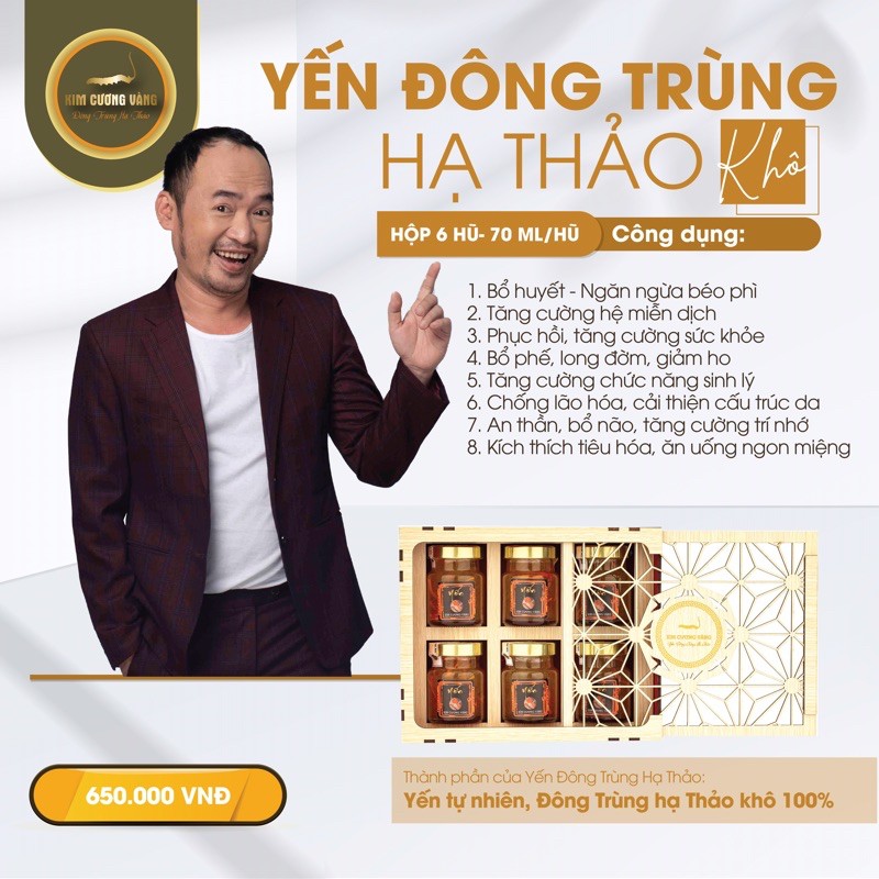 Yến Đông Trùng Hạ Thảo - Kim Cương Vàng chính hãng nghệ sĩ Tiến Luật