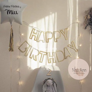 Cờ happy birthday kim tuyến - nhà ann