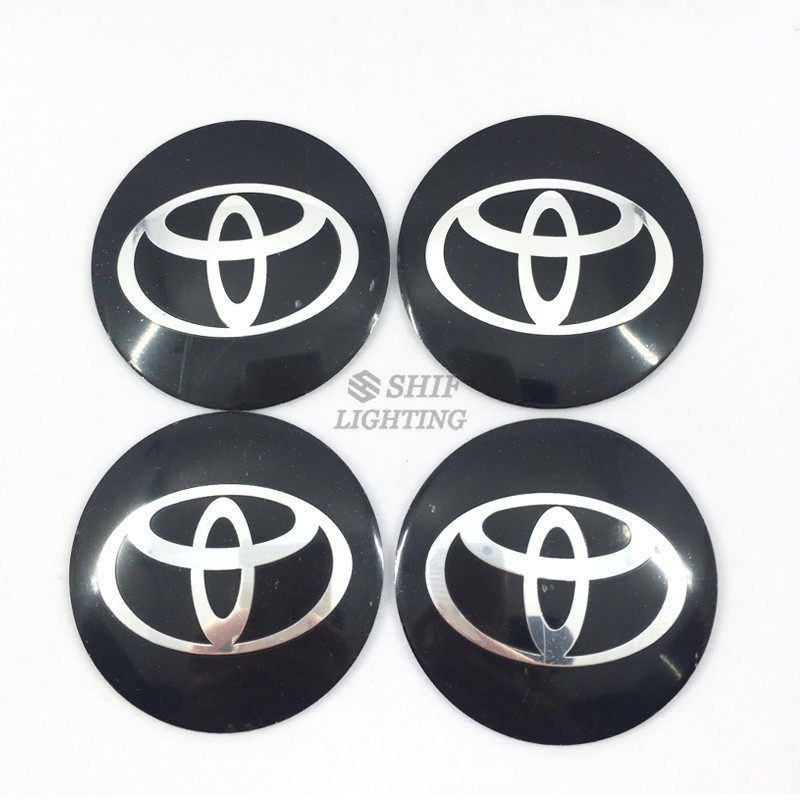 Bộ 4 miếng dán bánh xe hơi Toyota logo 56mm the ordinary